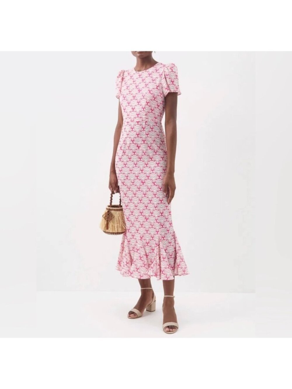 Rhode Lulani Block-Print Lotus Pink Dress Size 2